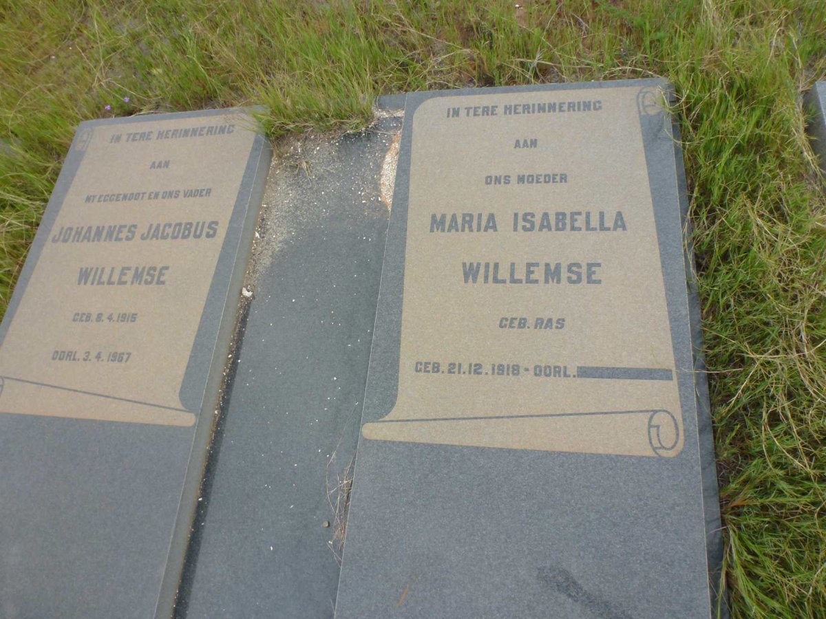 WILLEMSE Johannes Jacobus 1915-1967 &amp; Maria Isabella RAS 1918-