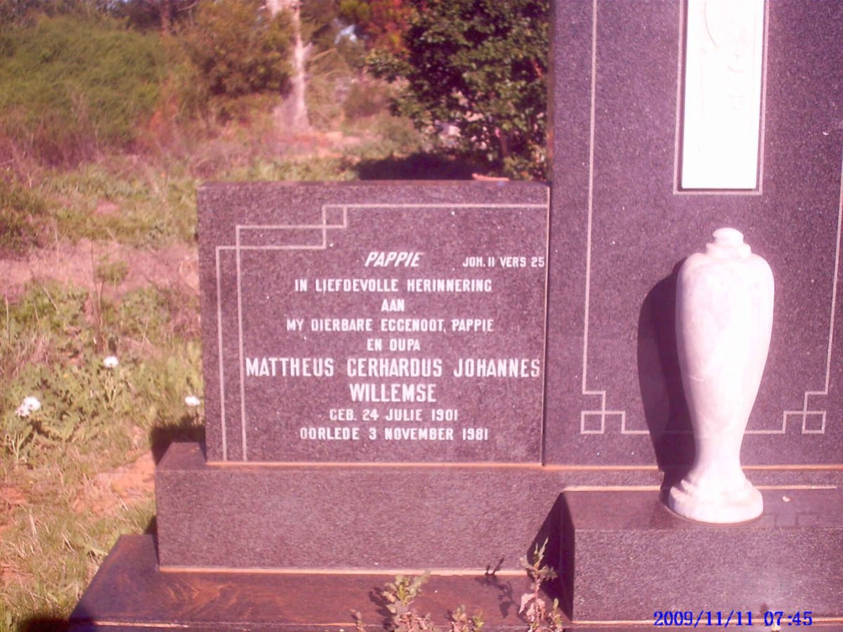 WILLEMSE Mattheus Gerhardus Johannes 1901-1981