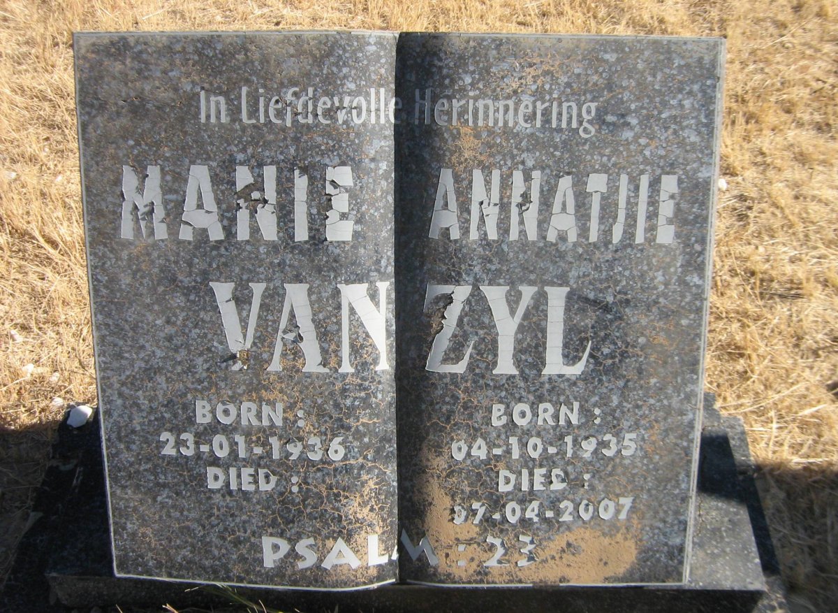 ZYL Manie, van 1936- &amp; Annatjie 1935-2007