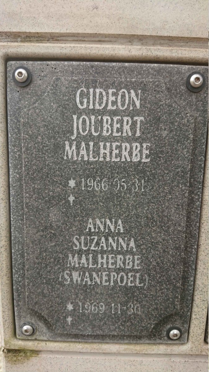 MALHERBE Gideon Joubert 1966- &amp; Anna Suzanna SWANEPOEL 1969-