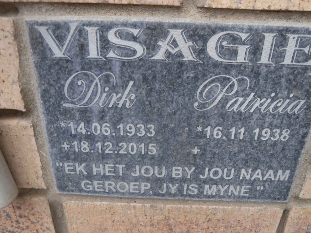 VISAGIE Dirk 1933-2015 &amp; Patricia 1938-