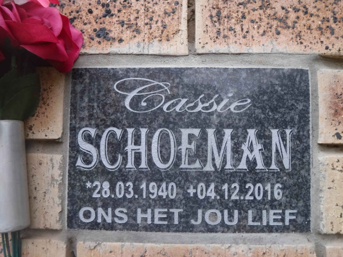 SCHOEMAN Cassie 1940-2016