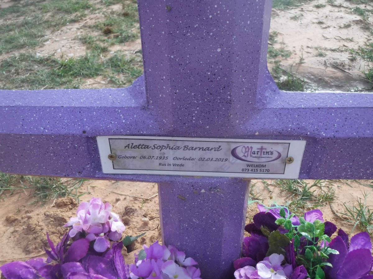 BARNARD Aletta Sophia 1935-2019
