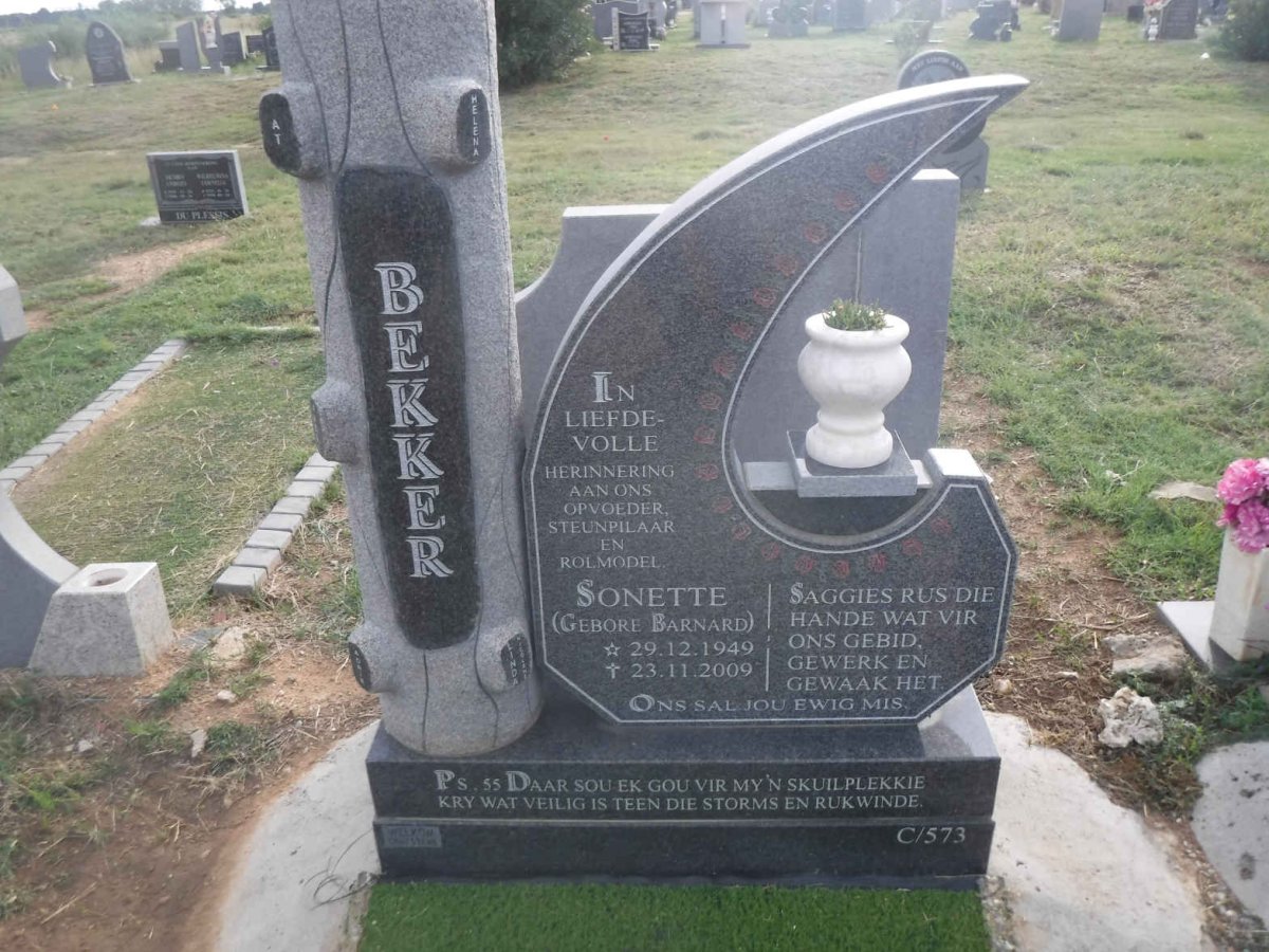 BEKKER Sonette nee BARNARD 1949-2009