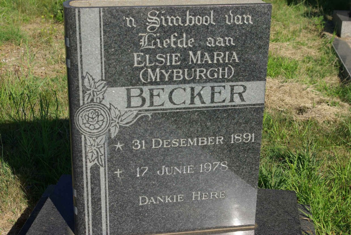BECKER Elsie Maria nee MYBURGH 1891-1978