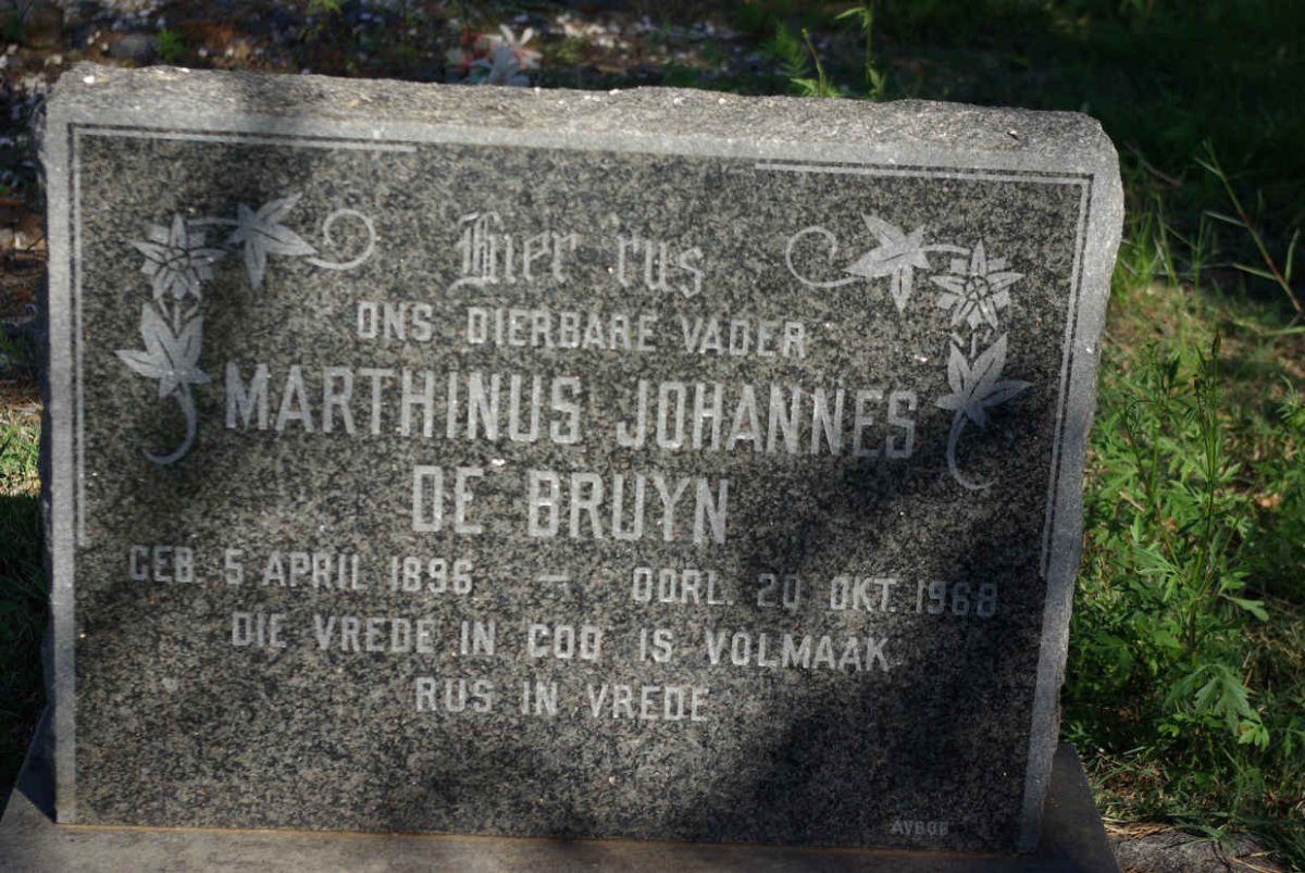 BRUYN Marthinus Johannes, de 1896-1968