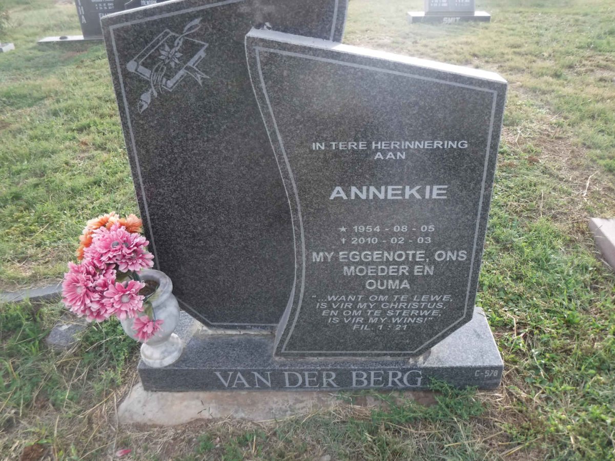 BERG Annekie, van der 1954-2010