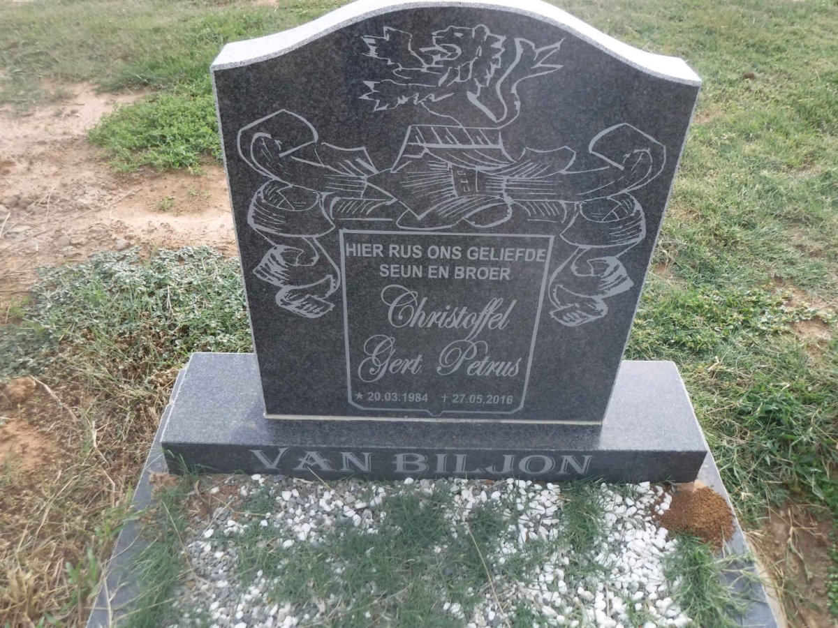 BILJON Christoffel Gert Petrus, van 1984-2016