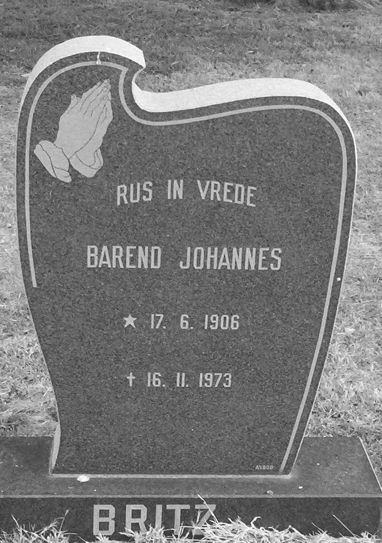 BRITZ Barend Johannes 1906-1973