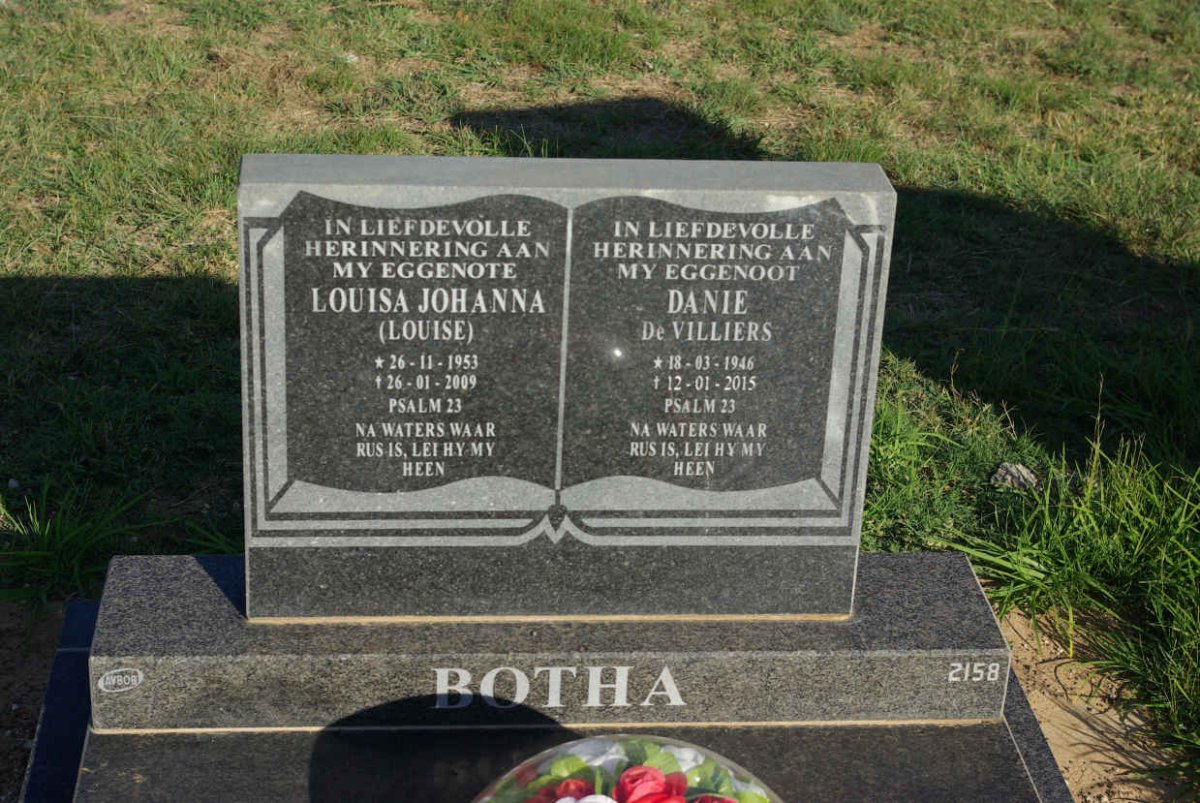BOTHA Danie De Villiers 1946-2015 &amp; Louisa Johanna 1953-2009