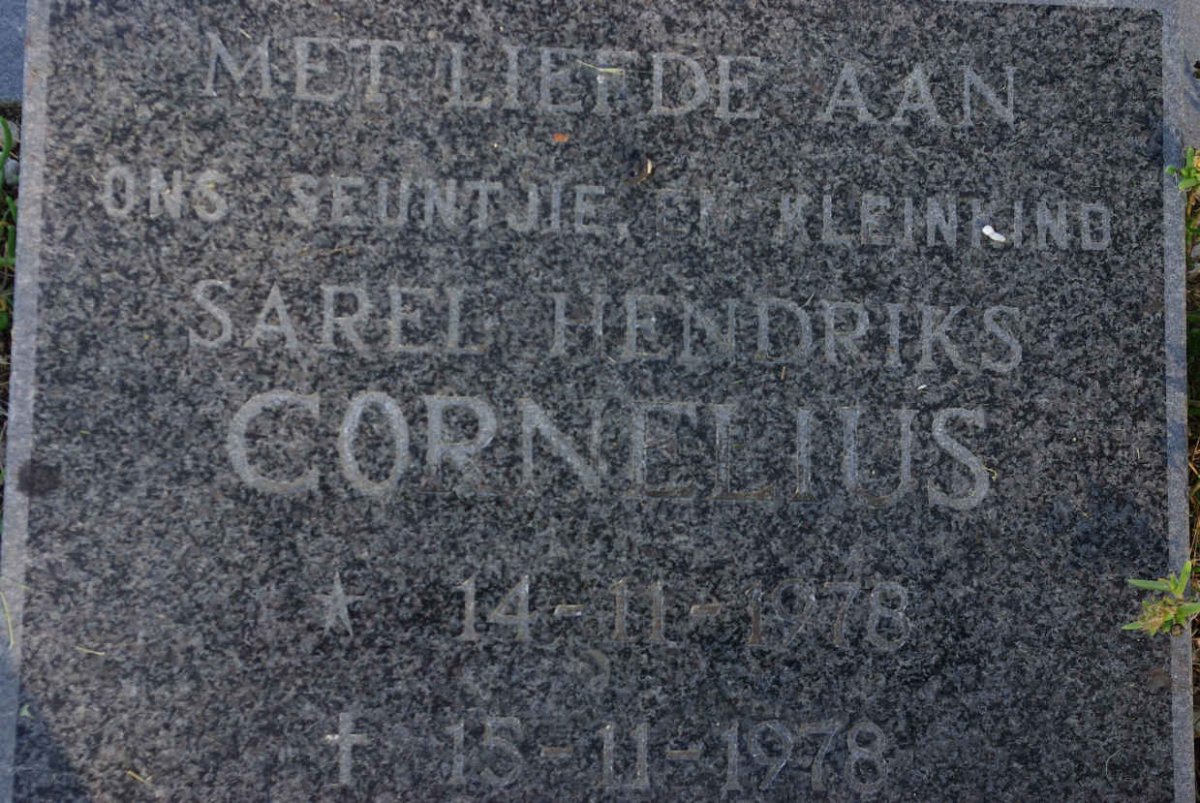 CORNELIUS Sarel Hendriks 1978-1978