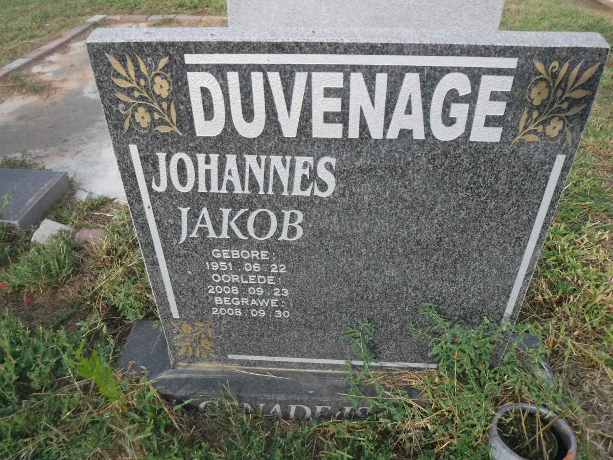 DUVENAGE Johannes Jakob 1951-2008