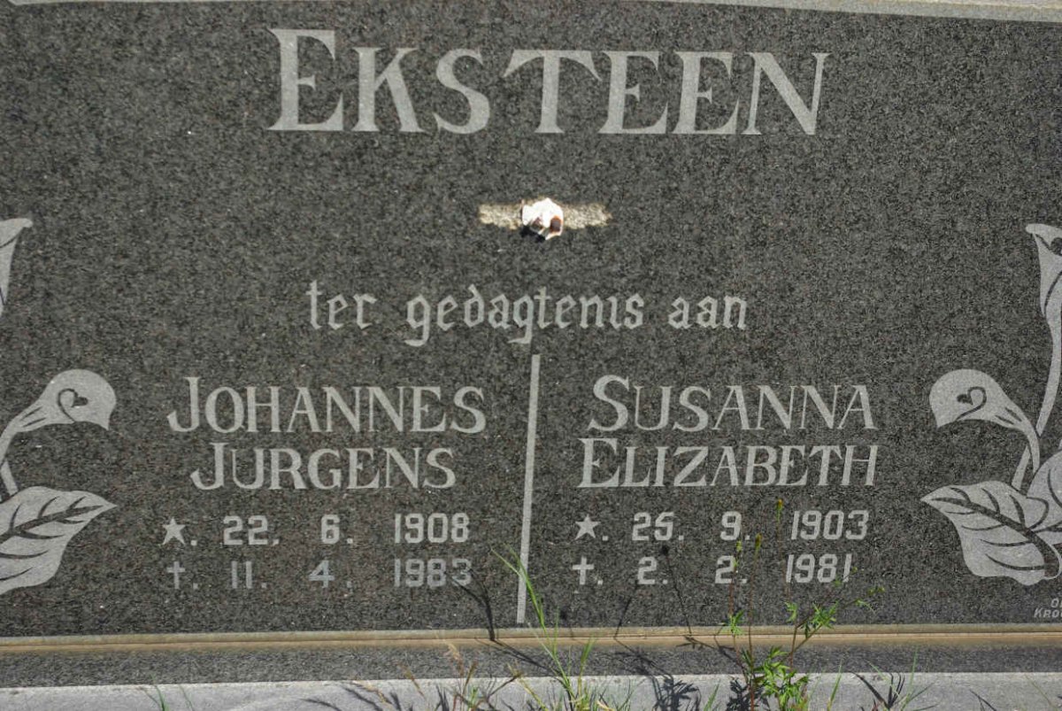 EKSTEEN Johannes Jurgens 1908-1983 &amp; Susanna Elizabeth 1903-1981