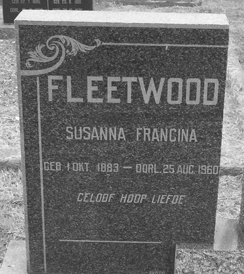 FLEETWOOD Susanna Francina 1883-1960