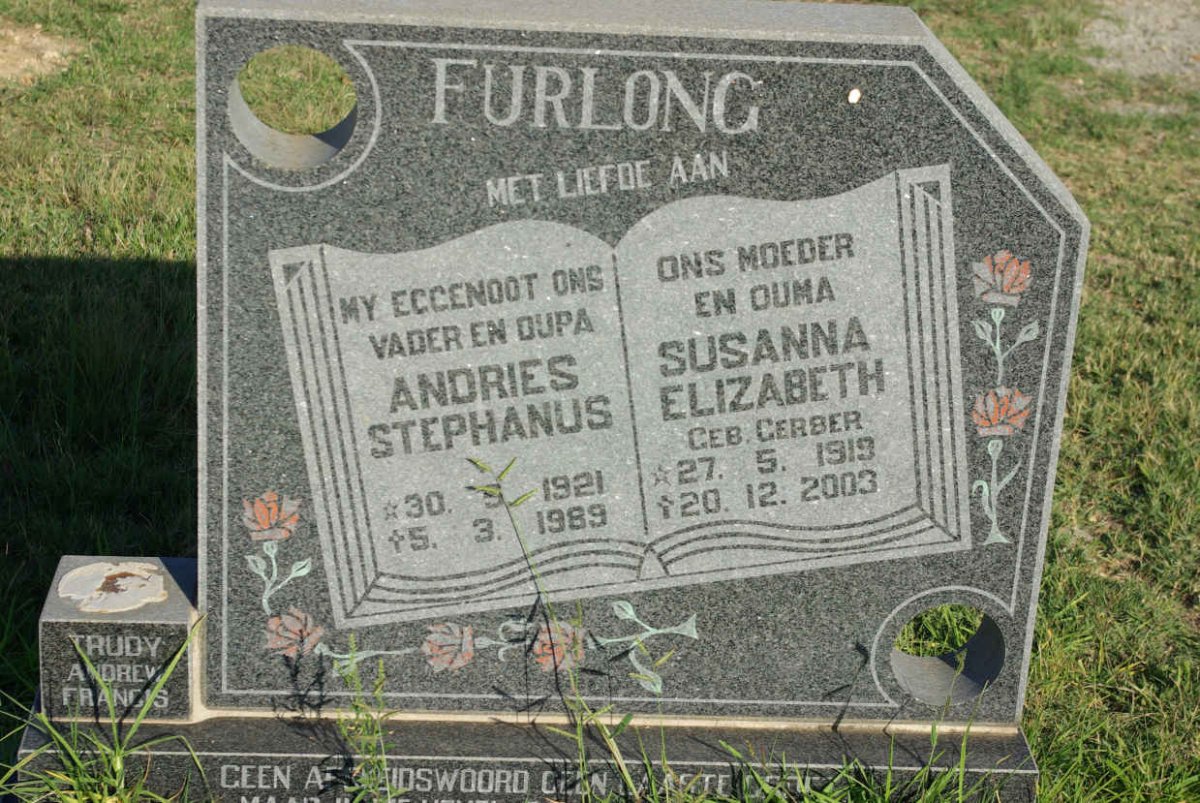 FURLONG Andries Stephanus 1921-1989 &amp; Susanna Elizabeth GERBER 1919-2003
