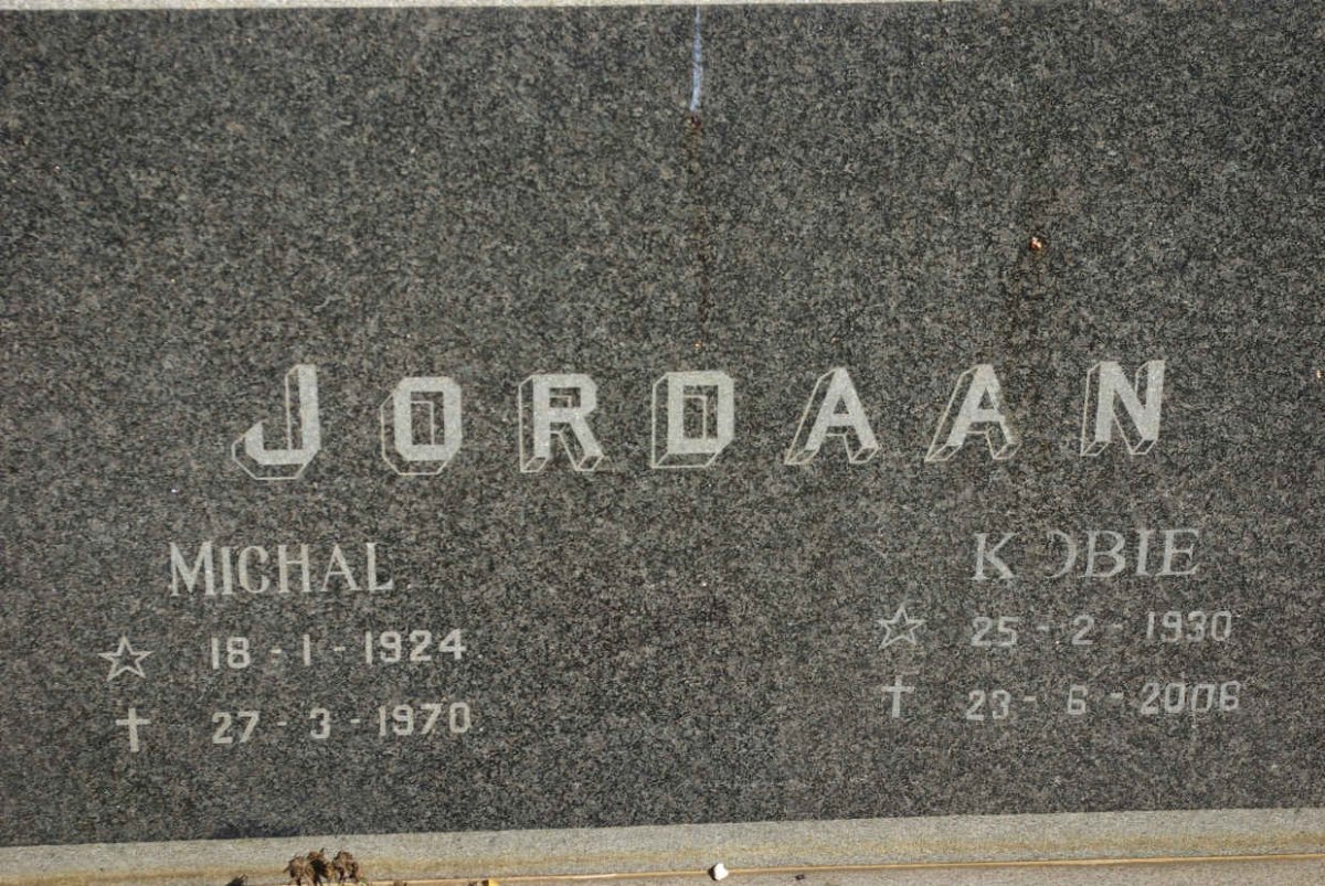 JORDAAN Michal 1924-1970 &amp; Kobie 1930-2006