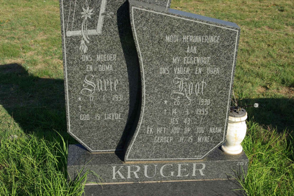 KRUGER Koot 1930-1995 &amp; Sarie 1931-