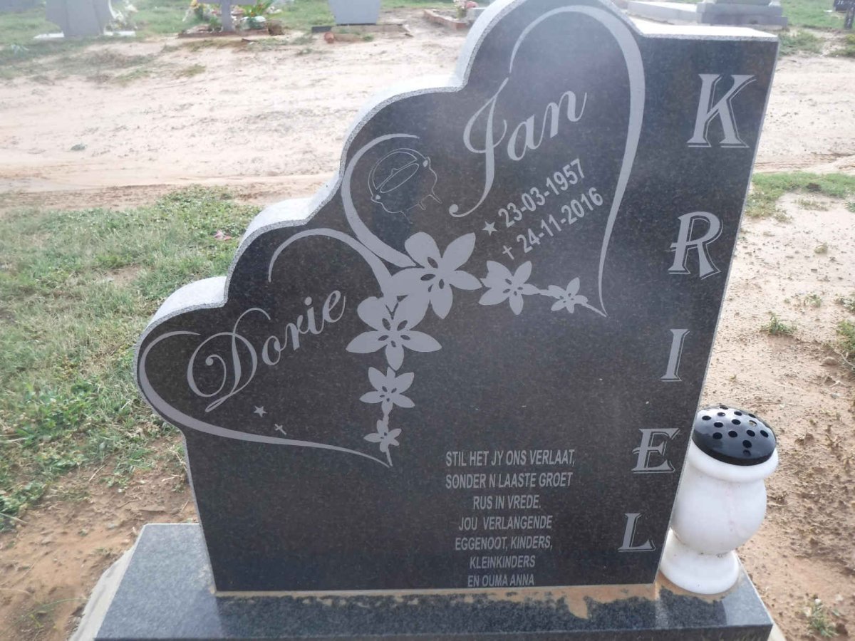 KRIEL Jan 1957-2016 &amp; Dorie