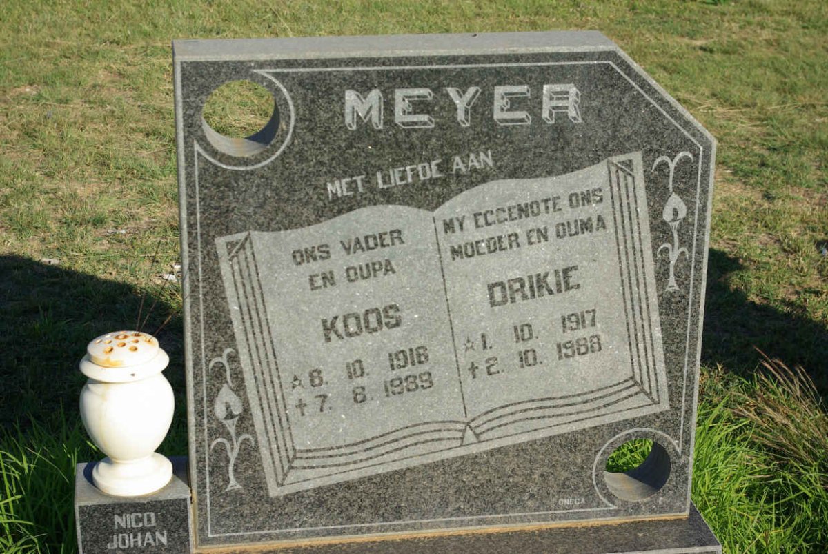 MEYER Koos 1918-1989 &amp; Drikie 1917-1988