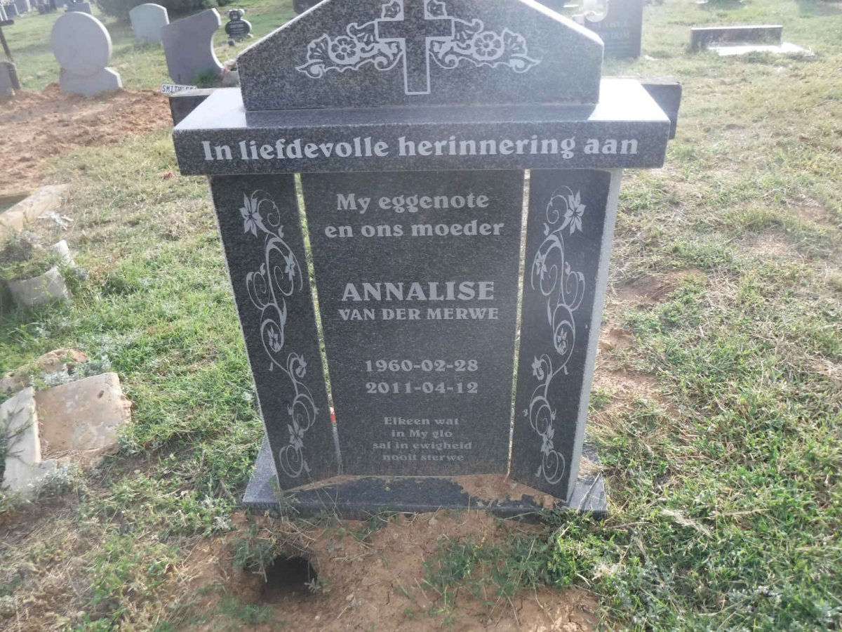 MERWE Annalise, van der 1960-2011