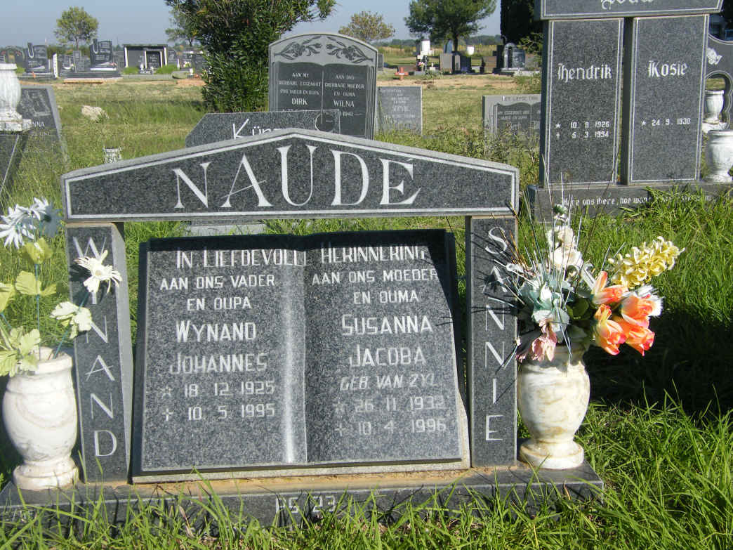 NAUDE Wynand Johannes 1925-1995 &amp; Susanna Jacoba VAN ZYL 1932-1996