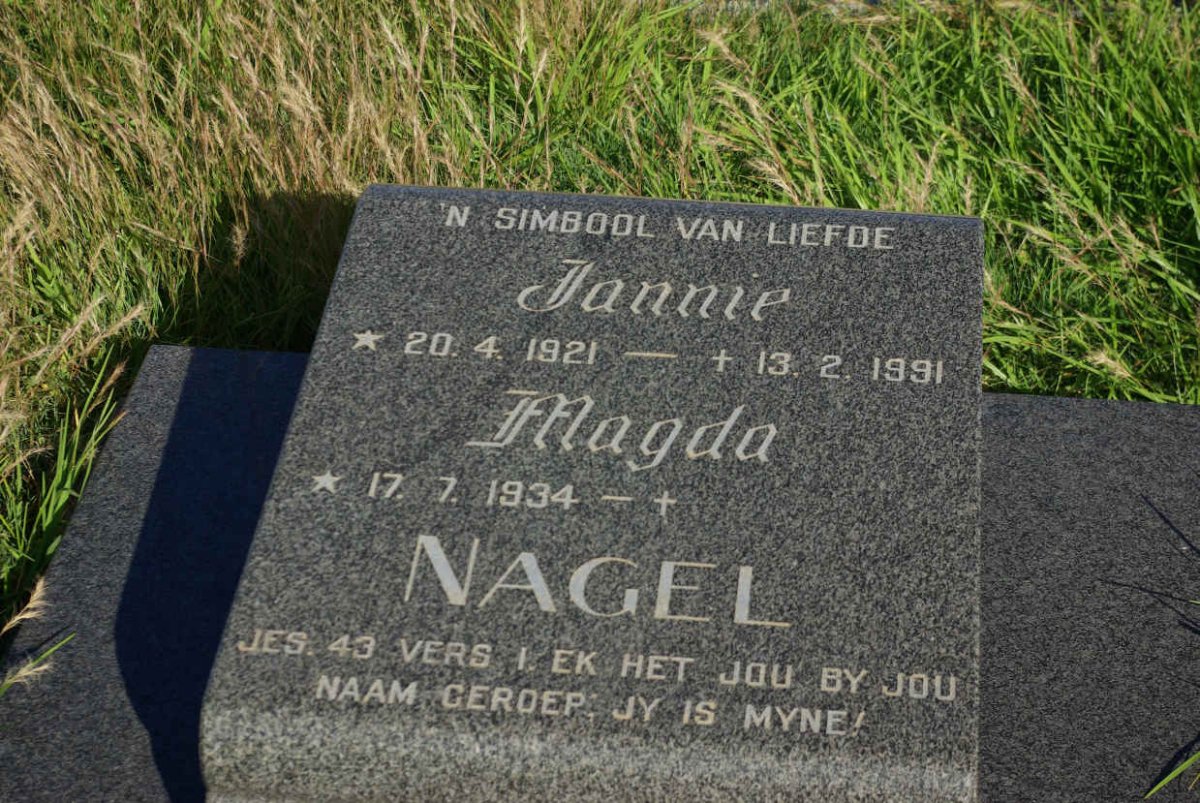 NAGEL Jannie 1921-1991 &amp; Magda 1934-