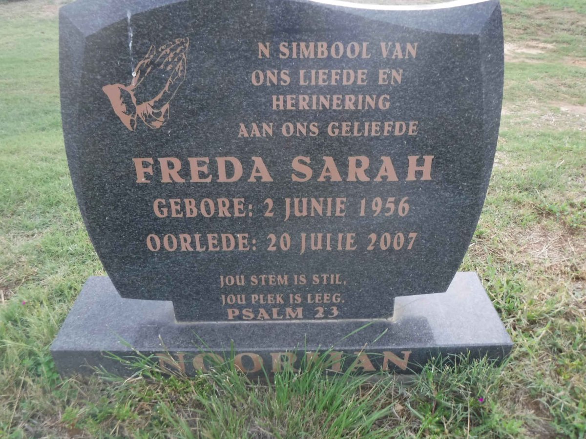 NOORMAN Freda Sarah 1956-2007