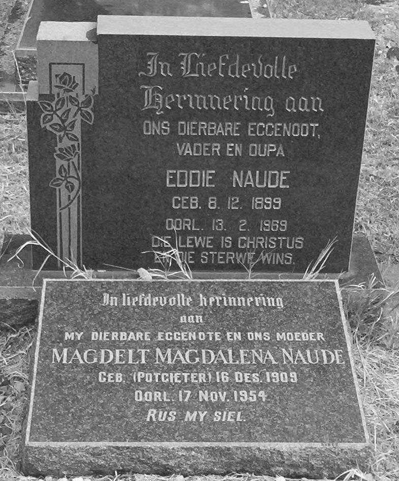 NAUDE Eddie 1899-1969 &amp; Magdelt Magdalena POTGIETER 1909-1954