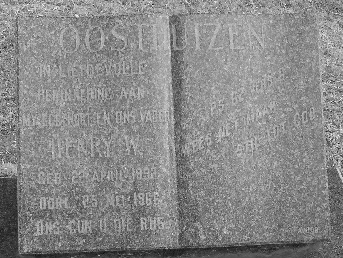 OOSTHUIZEN Henry W. 1892-1966
