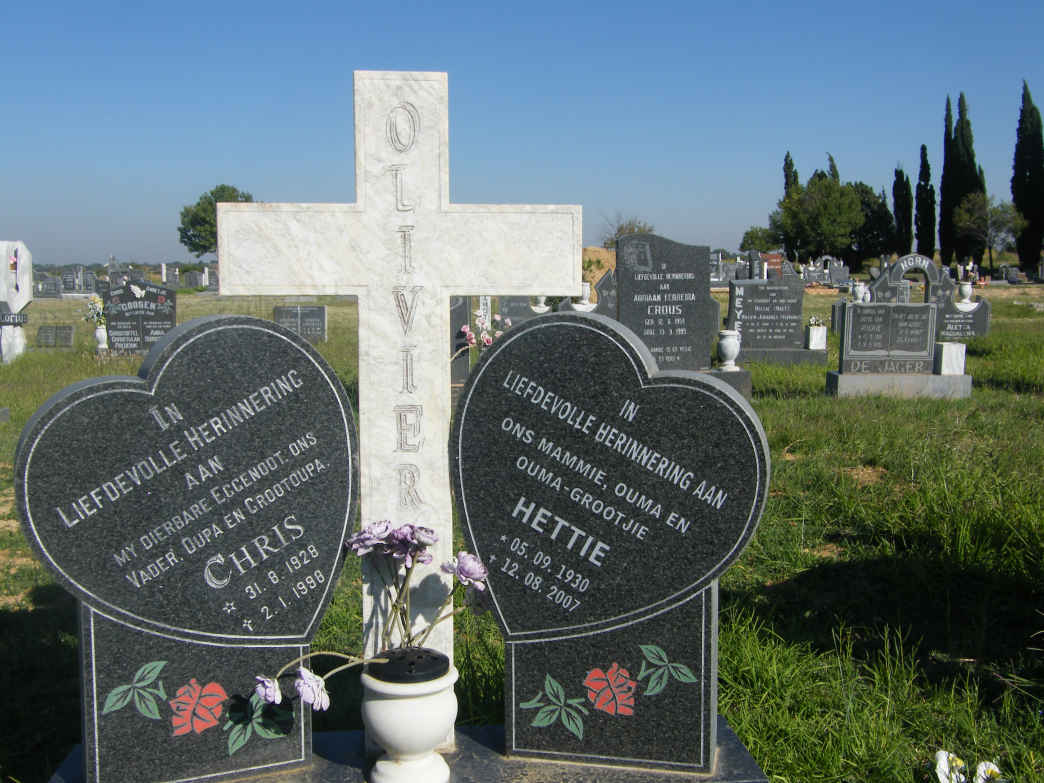 OLIVIER Chris 1928-1998 &amp; Hettie 1930-2007
