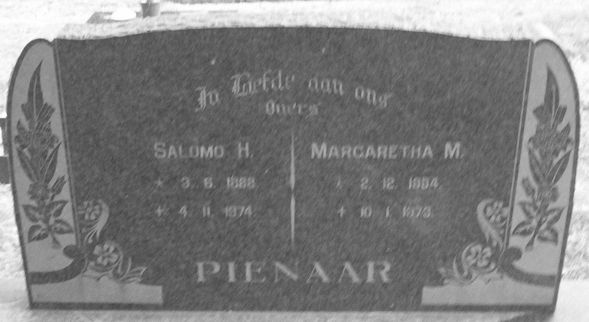 PIENAAR Solomo H. 1888-1974 &amp; Margaretha M. 1904-1973