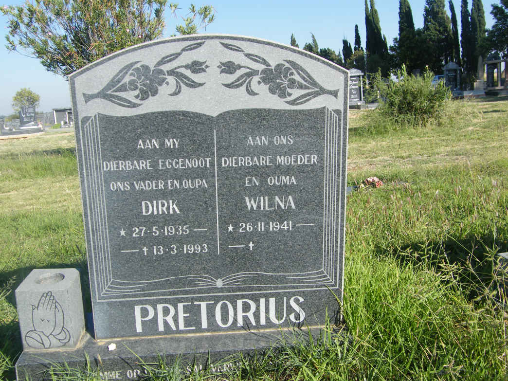 PRETORIUS Dirk 1935-1993 &amp; Wilna 1941-