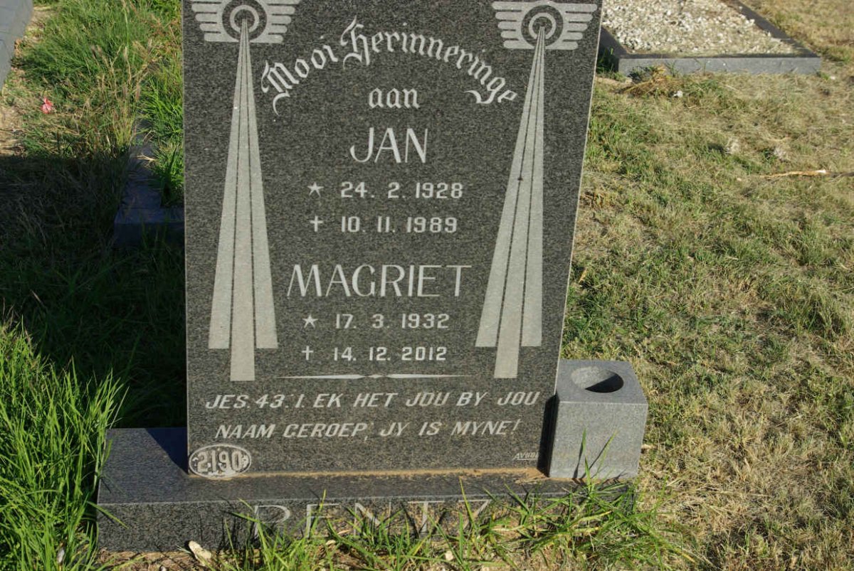 PENTZ Jan 1928-1989 &amp; Magriet 1932-2012