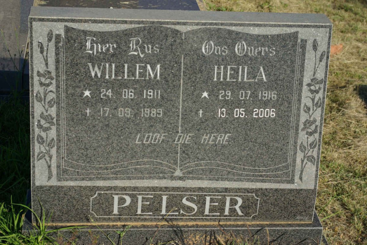 PELSER Willem 1911-1989 &amp; Heila 1916-2006