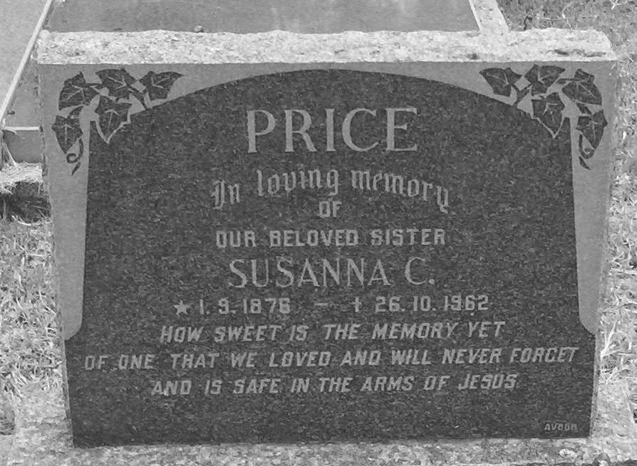 PRICE Susanna C. 1876-1962