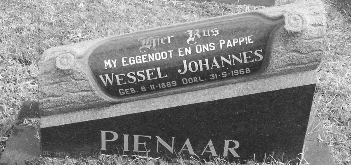 PIENAAR Wessel Johannes 1889-1968