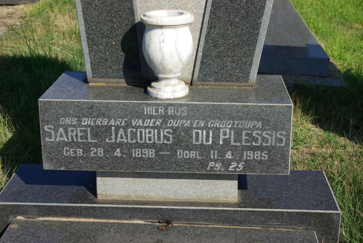 PLESSIS Sarel Jacobus, du 1898-1985