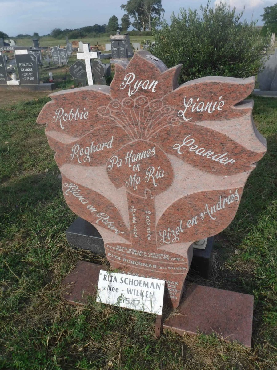 SCHOEMAN Rita nee WILKEN 1954-2008