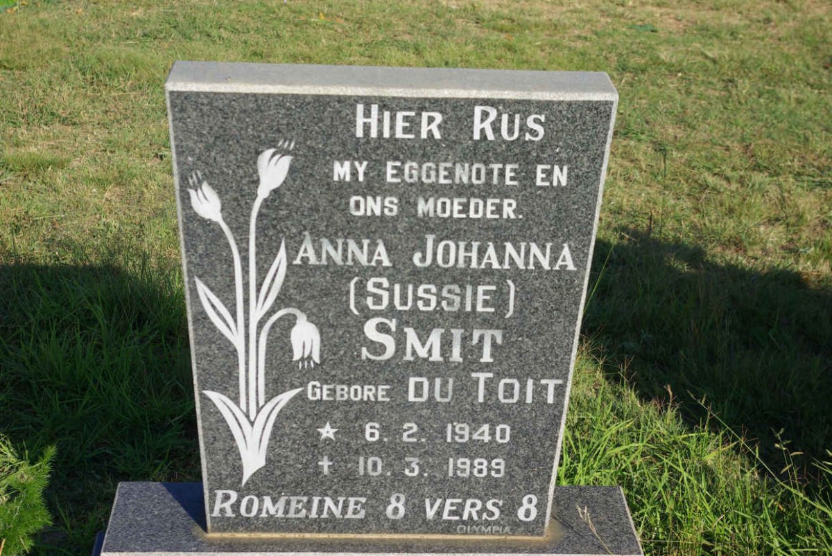 SMIT Anna Johanna nee DU TOIT 1940-1989