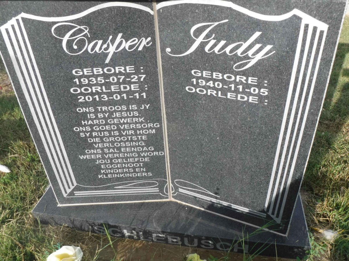 SCHLEBUSCH Casper 1935-2013 &amp; Judy 1940-