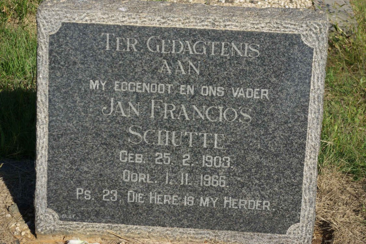 SCHUTTE Jan Francios 1903-1966