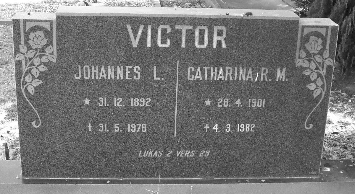 VICTOR Johannes L. 1892-1978 &amp; Catharina R.M. 1901-1982