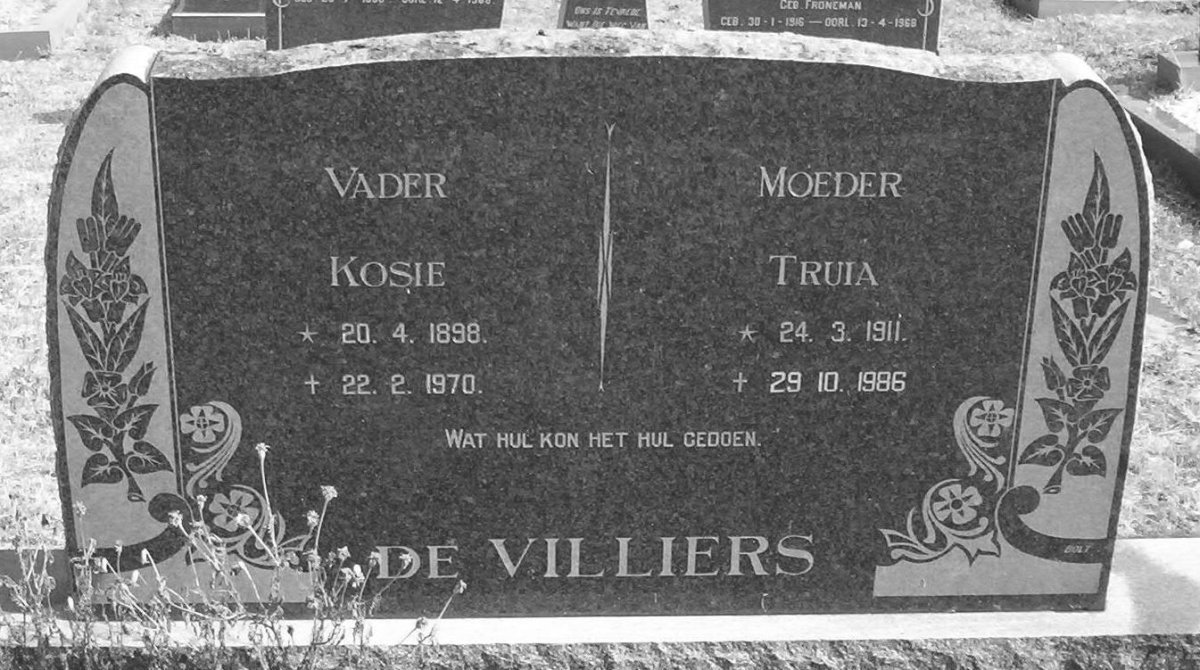 VILLIERS Kosie, de 1898-1970 &amp; Truia 1911-1986