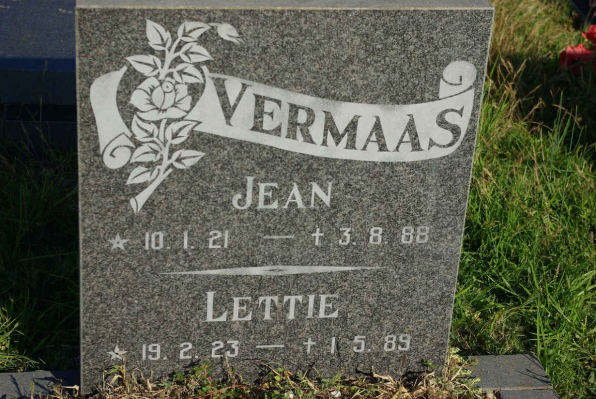 VERMAAS Jean 1921-1988 &amp; Lettie 1923-1989