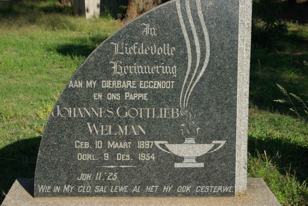 WELMAN Johannes Gottlieb 1897-1954