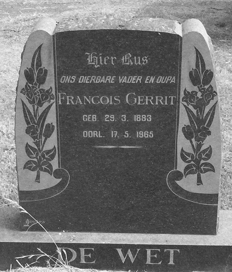 WET Francois Gerrit, de 1883-1965