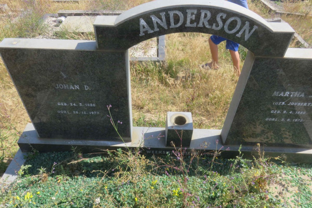ANDERSON Johan D. 1886-1973 &amp; Martha J.L. JOUBERT 1889-1972
