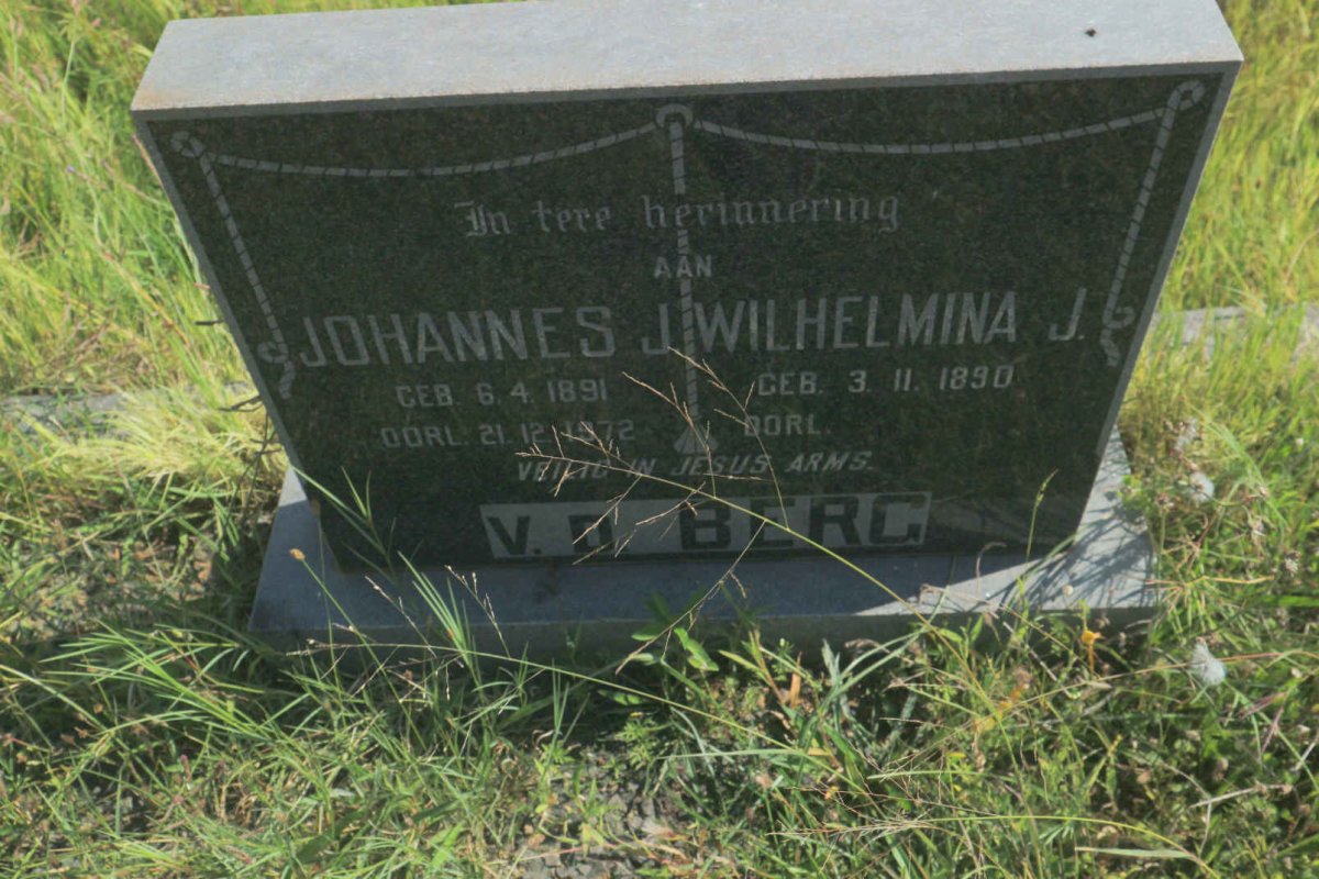 BERG Johannes J., v.d. 1891-1972 &amp; Wilhelmina J. 1890-