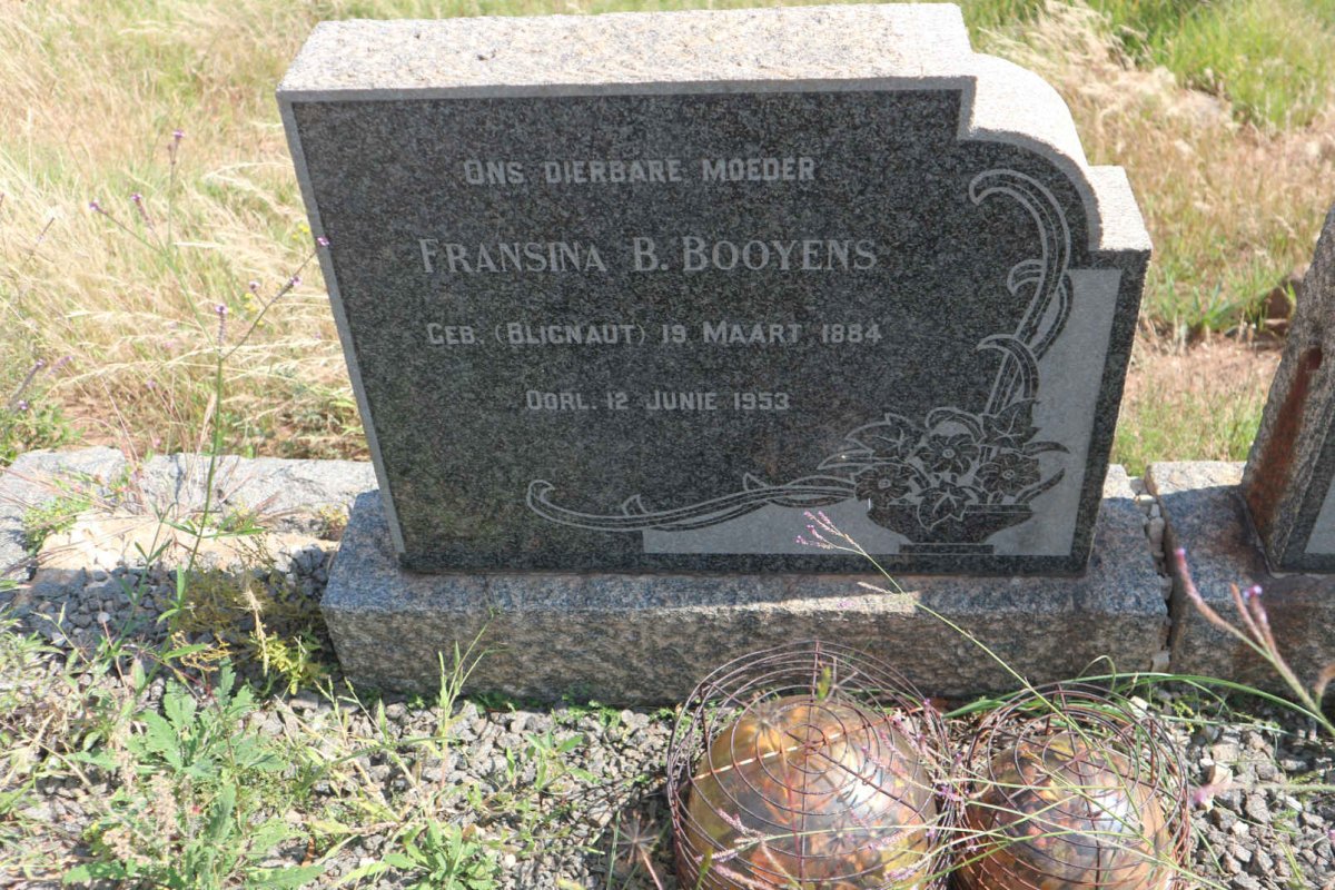 BOOYENS Abram J. 1878-1952 &amp; Fransina B. BLIGNAUT 1884-1953