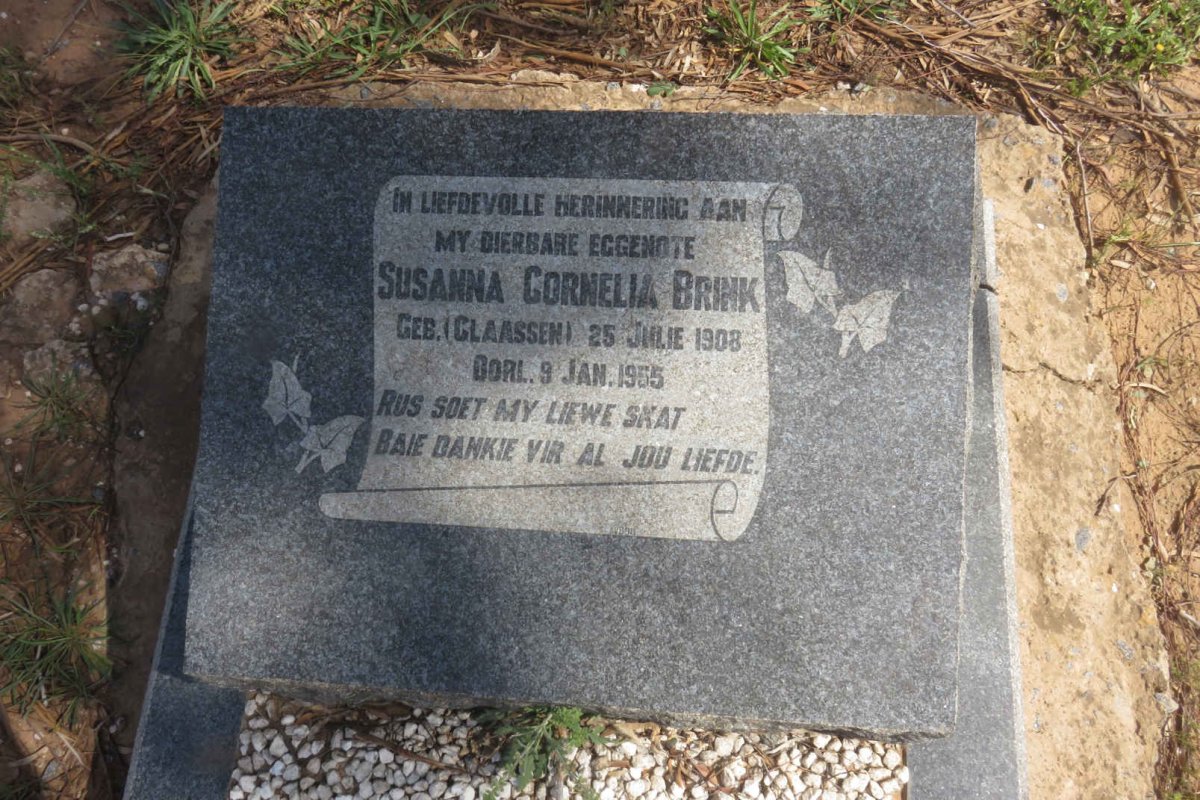 BRINK Susanna Cornelia nee CLAASSEN 1908-1965